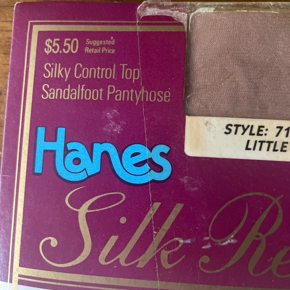 Vintage Lot 2 Hanes Silk Reflections Control Top Pantyhose Size EF Little Color - Picture 2 of 9